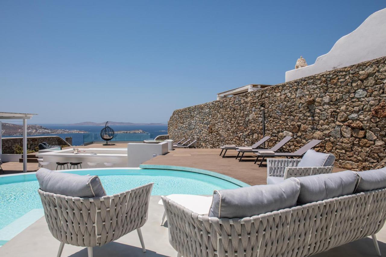 Villa In Mykonos - 6 Bedroom - 1Km From Mykonos Town - Infinity Pool - Sunset View Exteriör bild